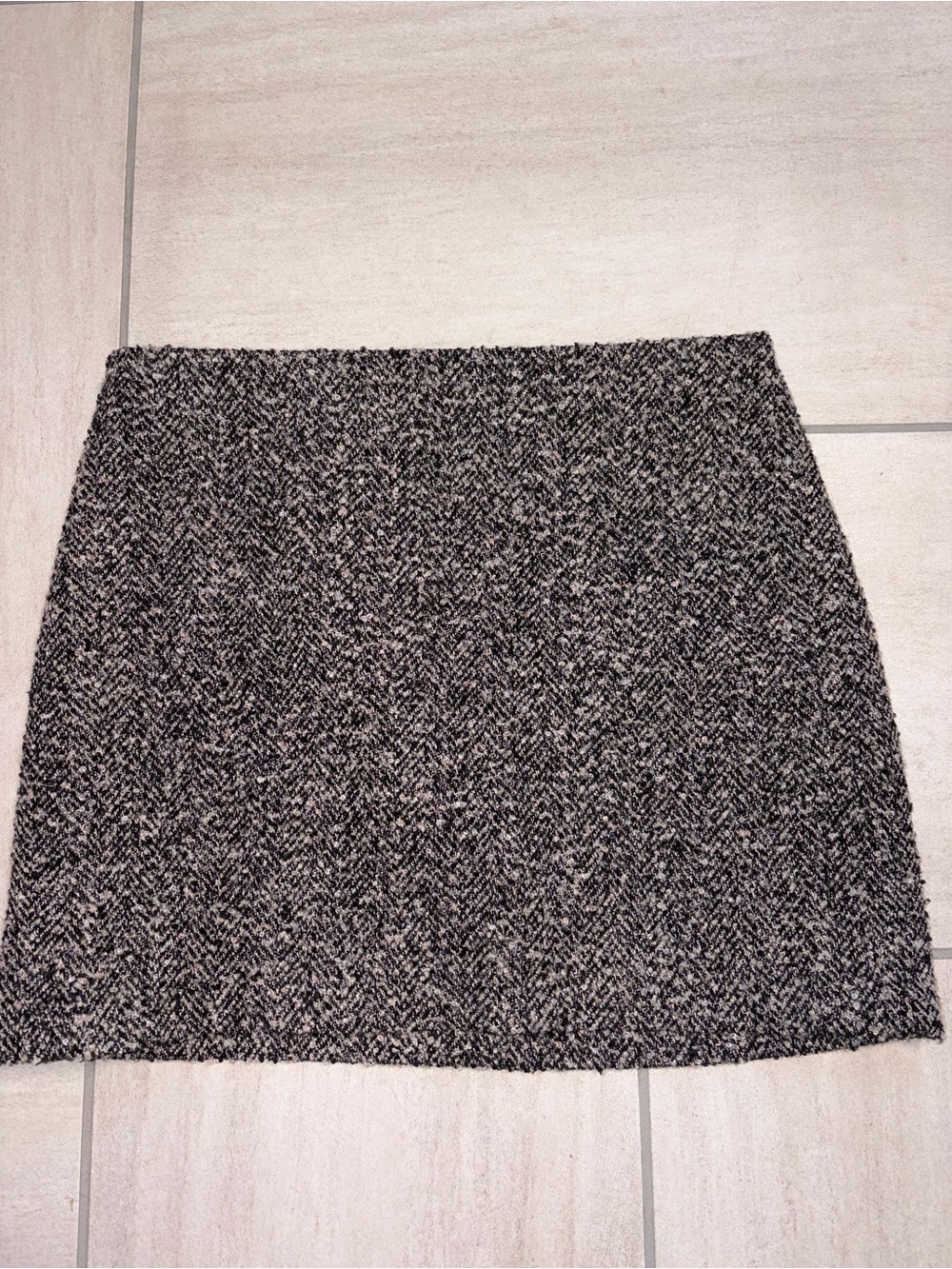 H&M Black & White Herringbone Mini Skirt